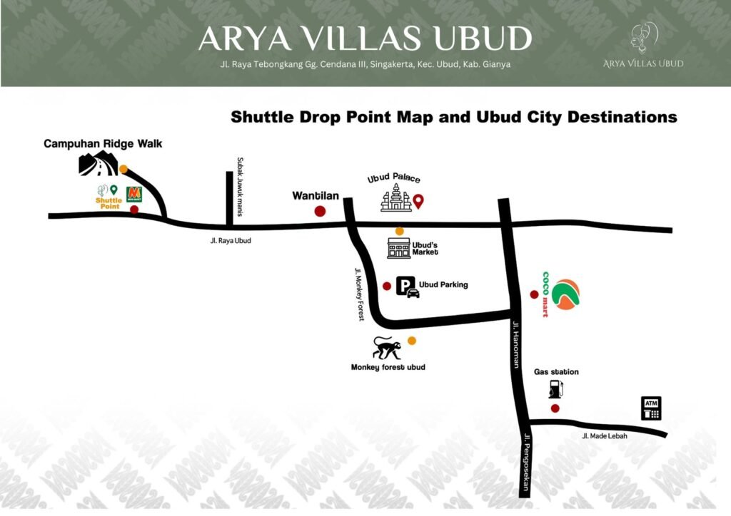 shuttle ubud arya villas ubud